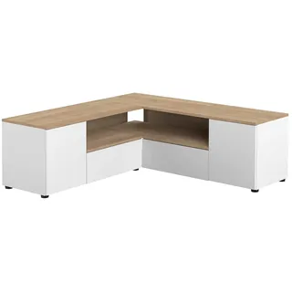 Symbiosis Angle TV-Schrank 130 130x46x130 cm Weiß/Eiche Lowboard