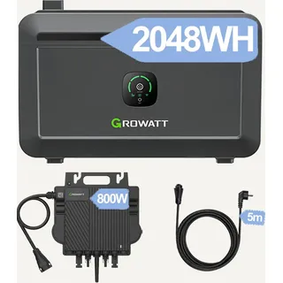 für Balkonkraftwerk + Growatt NEO-800M-X + 800 W Mikro-Wechselrichter