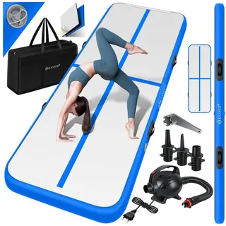 Kesser KESSER® Turnmatte Aufblasbar Airtrack Fitness-Matte Gymnastikmatte inkl. Tragetasche & elektr. Luftpumpe Yogamatte, Tumbling Matten, Trainingsmatte, Turn- & Fitness