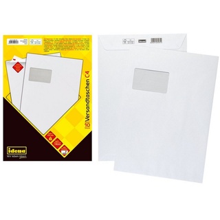 IDENA Versandtaschen mit Fenster, haftklebend, 90g/m2 weiß C4, 10 Stück
