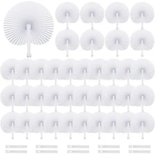 luxuskollektion Handfächer Hochzeit 48 Stück Weiß Fächer Gäste Geschenk