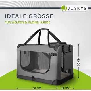 Juskys Hundetransportbox S 34 x 50 x 36 cm Grau