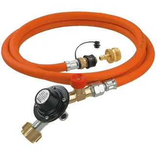 Regler-Schlauchleitung-Set zum Anschluss an Gasflaschen, für den Betrieb von Gasgrills mit einem Gas-Kartuschen-Anschluss, AG US Gas-Kart.