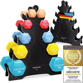 Body & Mind Hantel-Set BODY & MIND Neopren Hantel Set–Kurzhanteln für Fitness & Heimgebrauch, (Dumbbells, Effektives Krafttraining), Fitness Workout für Zuhause schwarz
