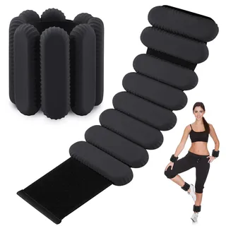 2 PCS Handgelenkgewichte Knöchelgewichte Set Gewichtsmanschetten für Fuß oder Handgelenk auf Bewegung Gehen Joggen Yoga Aerobic Pilates Gewicht Fitness Armband (schwarzs, 2 lbs/jede)