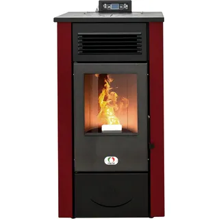 STUFE A PELLET ITALIA Canada 14 KW | Pelletöfen Effizienz 89% Heizt 130m2 Autonomie 15 Std. Programmierbar 5 Geschwindigkeiten und Leistungsstufen 24 Monate Garantie Rot