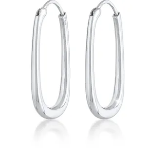 ELLI PREMIUM Creolen Oval Elegant Zeitlos Silber 925