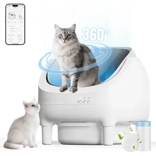 Oben offene Automatische Katzenklo selbstreinigend Katzentoilette,App-Steuerung