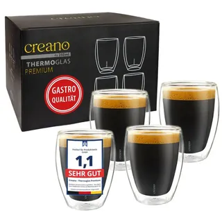 Creano PREMIUM doppelwandige Trinkgläser 250ml PREMIUM-GLÄSER GASTRO-QUALITÄT, spülmaschinenfestes Glas - Gr.: onesize