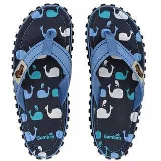 Gumbies Islander Unisex-Flip-Flops, mit superweichem Baumwoll-Zehensteg und robuster recycelter Gummisohle – Komfort garantiert, Wale, 39 1/3 EU - 39.5 EU