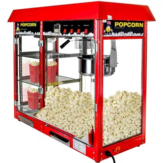 Royal Catering Popcornmaschine - 1820 W 5 kg/h - beheizte Auslage - rot -
