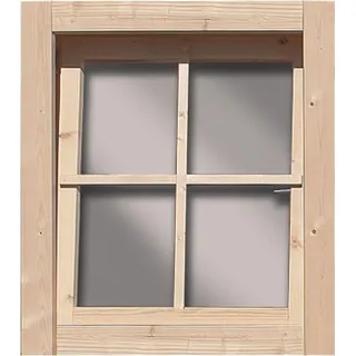 Karibu Dreh-/Kippfenster für 28 mm Holz-Gartenhäuser 69 x 80 cm Natur