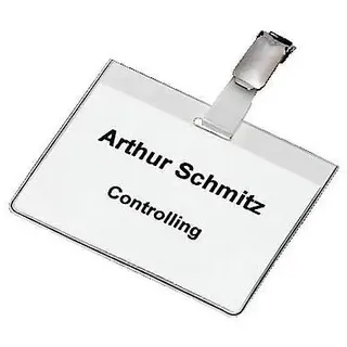 Durable 8003 Namensschilder mit Clip Querformat 60 x 90 mm 4005546810034 Durable