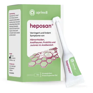 Apriwell Heposan - Verringert und lindert Symptome von Hämorrhoiden Analfissuren 10 St Gel