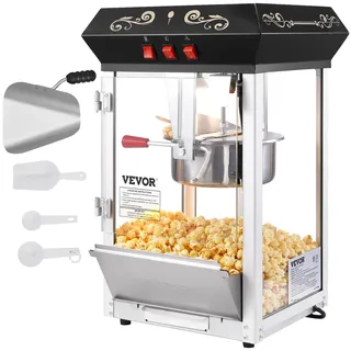Vevor Popcornmaschine Popcornautomat Popcorn-Maker, 850 W Popcornmaschine 8 oz Kessel für 48 Tassen pro Ladung, Popcornmaschine für die Arbeitsplatt