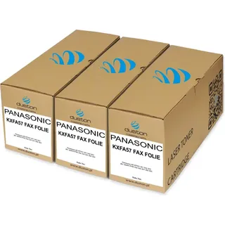 3x KXFA57, KX-FA57 Duston Fax Folie kompatibel zu Panasonic KF-FP701 341 342 343 361 362KX-FHD 332 333 351 352 353