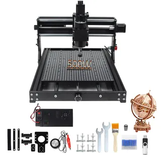RATTMMOTOR CNC Fräsmaschine 4030 Pro, 3 Achsen CNC Fräse-Graviermaschine GRBL Steuerung, Arbeitsbereich 300 x 400 x 73mm,500W Spindelmotor,mit Endschaltern & Not-Aus