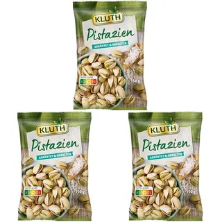 Kluth Pistazien geröstet und leicht gesalzen Premium Qualität 150g (Packung mit 3)