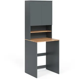 Vicco Waschmaschinenschrank Viktor 68 x 88.2 cm 2 Teile mit Regal, Anthrazit/Goldkraft Eiche - Grau