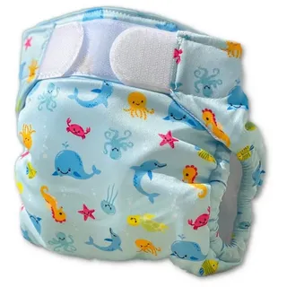 FREDS SWIM ACADEMY Freds Swim Nappy Schwimmwindel, wiederverwendbar, blau, Größe 1: 4-9 kg