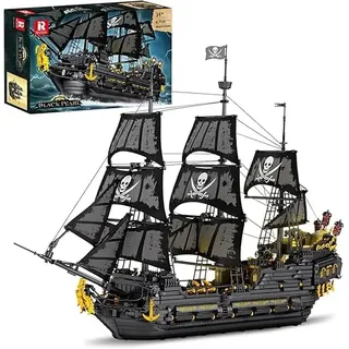 CIJINAY Technik Piratenschiff Bausteine, 4708 Klemmbausteine Black Pearl Modellschiff Bausatz, MOC Segelschiff Modellbausatz Pirate Ship Geschenke Spielzeug für Erwachsene Kinder