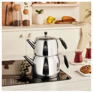 Karaca Teekanne Karaca Stelly Edelstahl Teekannen-Set XL – Inox