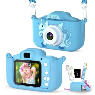 astgmi Kinder Kamera, 2.0”Display Digitalkamera ,Geschenke für 3 4 5 6 8 7 9 10 11 12Jahre Jungen und mädchen, 1080P HD Anti-Drop Fotoapparat Kinder für Geburtstagsgeschenk Weihnachten Spielzeug