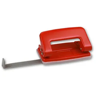 RHEITA Kompakter Locher / aus Metall / mit Anschlagschiene / Farbe: rot