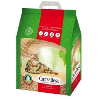 Cats Best Original Katzenstreu, Mega-Pack, 40 l (ca. 17,2kg) Klumpstreu aus 100% Naturholzfasern nimmt bis zu 7-fache seines eigenen Volumens in Feuchtigkeit auf