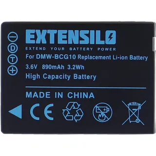 EXTENSILO 1x Akku Ersatz für Panasonic DMW-BCG10, DMW-BCG10E für Kamera (890mAh, 3,6V, Li-Ion)