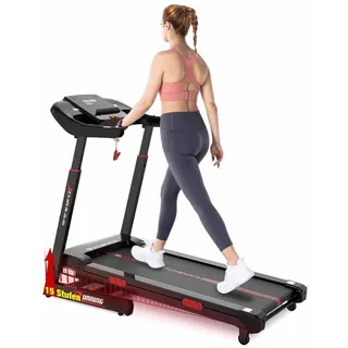 CITYSPORTS Laufband Laufband für zu Hause, Elektrischer Winkellift 15 St. mit Bosch motor, Mit Puls Max Tragfähigkeit 200kg, 2200W Motor Walking-Jogging-Pad schwarz