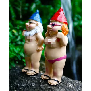 Priksia Gartenzwerg, Gartendekoration, Gartenzwerge, lustig, für Rasen, Hof, Balkon, Veranda, Terrasse, Zuhause, Gartendekoration, 2 Stück