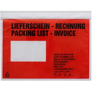 Debatin 522183 Begleitpapiertasche C5 Druck: Lieferschein/Rechnung Mehrsprachig, 1000 Stück