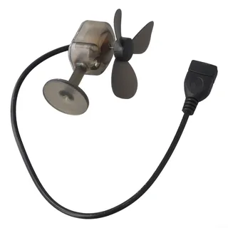 Tragbare Windkraftanlage Stromgenerator mit USB-Ladeanschluss 5W Mini Windenergie Wandler Atmosphäre Licht für Outdoor Camping Radfahren Mobilgerät Aufladen Schwarz