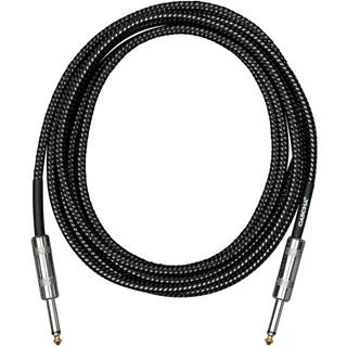 Cascha Standard Line Guitar Cable, Straight, Black Tweed, 6m