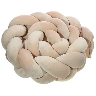 LuMali - Kinderbett Umrandung 2,10 m, Bettschlange Geflochten Baumwolle, Baby geflochten Bettumrandung, Gitterbett Umrandung - Stillkissen - beige - Beige