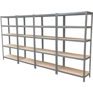 Lucn Schwerlastregal Lagerregal Steckregal Werkstattregal Kellerregal Regalsystem die 5-Ebenen-Regalserie Unser Stahlregal Einstellbar Regal bis 875 kg, 170x75x30cm, Verzinkt