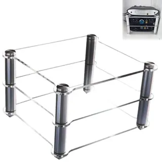 ZIUSFAC Audio Schrank Aus Acryl HiFi Regal Transparente Audio-/Video-Rack AV-Medienständer Stereo Komponenten-Rack Multimedia Desktop Audioständer Ständer Für Kleines Verstärker 2-stöckiges
