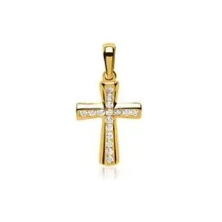 Kreuzanhänger 333er Gold Zirkonia