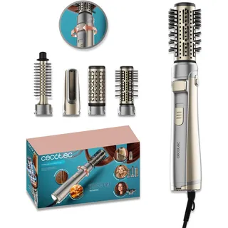 Cecotec Rotierende Warmluftbürste CeramicCare 5in1 AirBrush Gyro Elite. 1100W, Ionenfunktion, 5 Aufsätze, Bidirektionale Rotationsfunktion, Keramikbeschichtung, Kühle Spitze, 3 Temperatureinstellungen