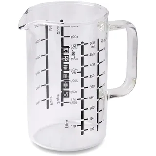 Wenco Messbecher 555067, 0,5 Liter, Glas, Messkanne hitzebeständig,