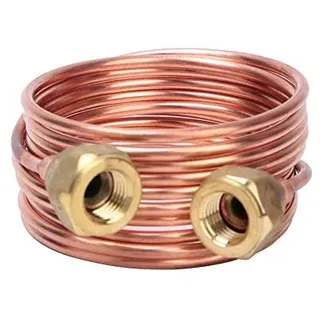 Kapillarrohr Kupferrohr für Kühlgeräte, Flexibles Coil Kupfer Kapillarmetallrohr, 2,8 mm, G1/4, 2000mm, Messing Anschluss