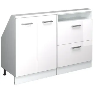 Vicco Rion Dachschrägenschrank-Set 120 x 46 x 81,6 cm Weiß Hochglanz