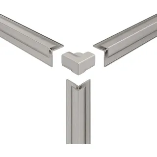 HSK RenoDeco Profile, Profil-Ecke 3D außen, gerade, Wandverkleidungen, 930014-01, aluminium silber matt