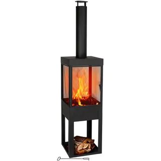 BBQ Collection Terrassenofen mit Schornstein Gartenkamin mit Funkenschutz - Feue