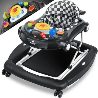 Kidiz KIDIZ® 4in1 Lauflernhilfe Babywalker Spiel- und Lauflernwagen Gehfrei - Schaukelfunktion Babywippe mit Rollen, Licht, Musik ,Spielecenter Esstisch Laufstuhl Laufhilfe babys ab 6 Monaten Klappbar