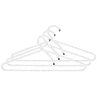 Peppermint Products Hanger | 3er Textil-KLEIDERBÜGEL-Set aus Seil | Rutschfester Designer-Bügel f. Jacken, Hemden, Hosen | Design: Roman Luyken | Schrank- & Garderobenbügel (White)