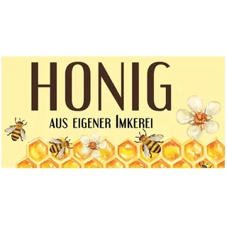 Werbebanner Honig aus eigener Imkerei (Bienen + Blüten) Plakat PVC Banner für Imkerei Imker