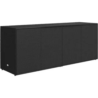 vidaXL Gartenschrank Schwarz 100x55,5x80 cm Poly Rattan