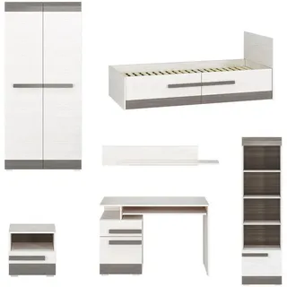 Feldmann-Wohnen Jugendzimmer-Set, Weiß, Holz, 11 Fächer, 4 Schubladen, Rechteckig,Rechteckig, 312x202x204 cm, Kinder- & Jugendzimmer, Jugendmöbel, Komplette Kinder- & Jugendzimmer